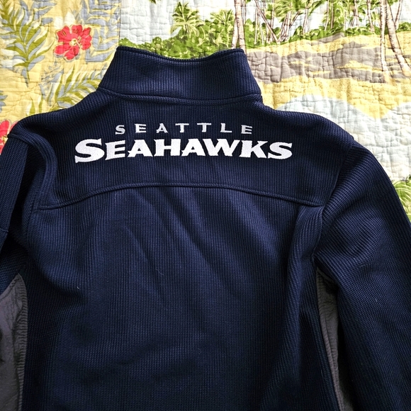 Seattle Seahawks NFL Team Apparel Quarter Zip Fleece Pullover Size Large Navy - Picture 8 of 10